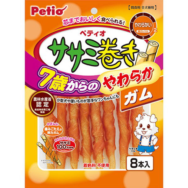 株）ペティオ ７歳からのやわらか ササミ巻き ガム８本＋１本入