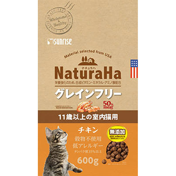 マルカン ナチュラハ グレインフリー チキン 11歳以上の室内猫用600g