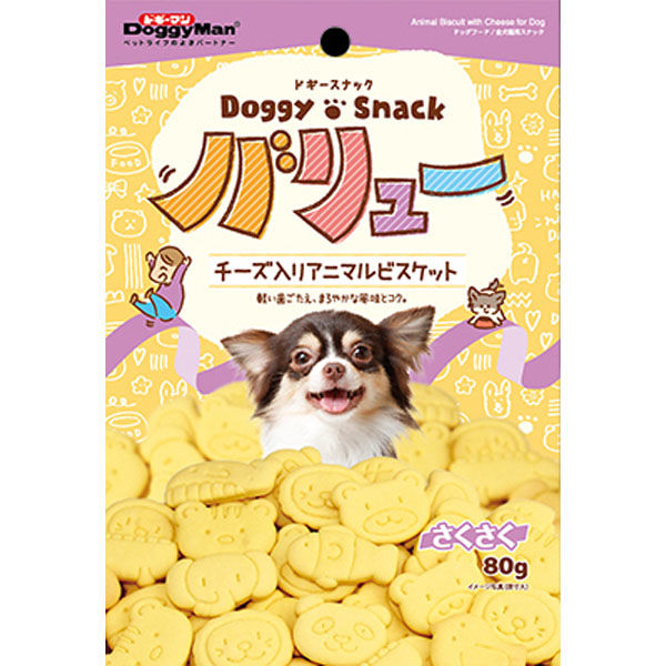 ドギーマンハヤシ（株）食品営業部 ドギースナックバリュー チーズ入りアニマルビスケット８０ｇ 4976555819892（直送品） - アスクル