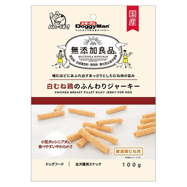 ドギーマンハヤシ（株）食品営業部 無添加良品 白むね鶏のふんわりジャーキー１００ｇ 4976555825107 1ケース（48個入り）（直送品） -  アスクル