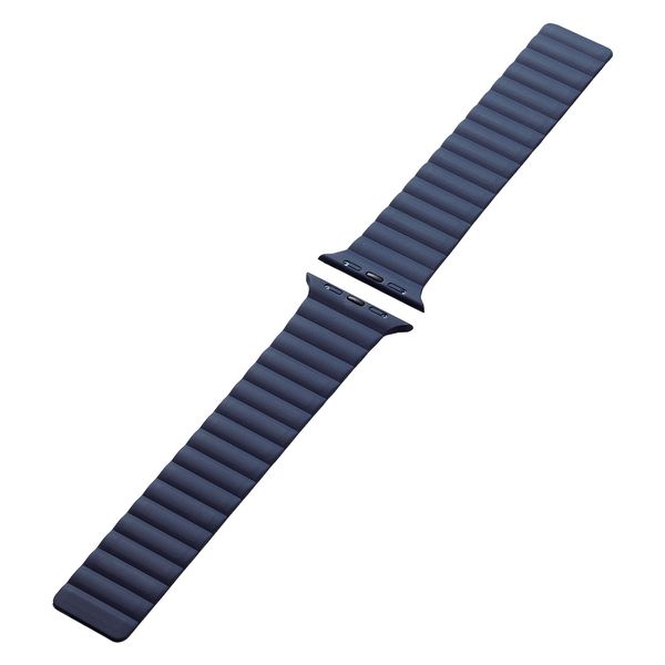 Apple Watch バンド シリコン マグネット式 ネイビー×ホワイト AW-45BDMAGNV エレコム 1個（直送品）
