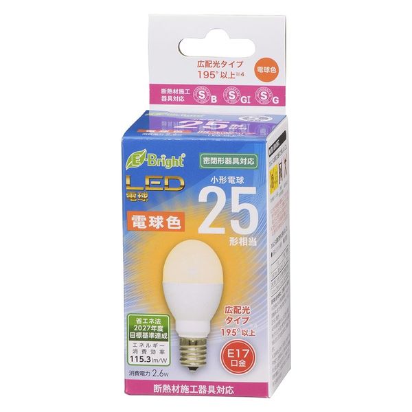 株式会社オーム電機 ＬＥＤ電球　３ＬーＧーＥ１７　ＩＨ２３　06-4801 1個（直送品）