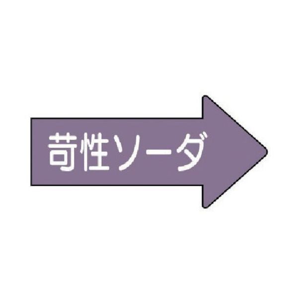 ユニット 配管ステッカー 右方向表示苛性ソーダ