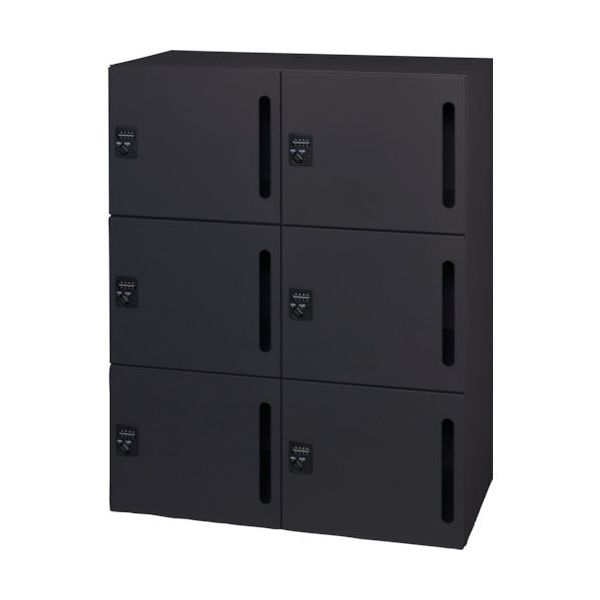 ダイシン工業 DAISHIN パーソナルロッカー6人用 ブラック色 ダイヤル錠タイプ 縦投入孔 L945-11LLD-B 1台（直送品）