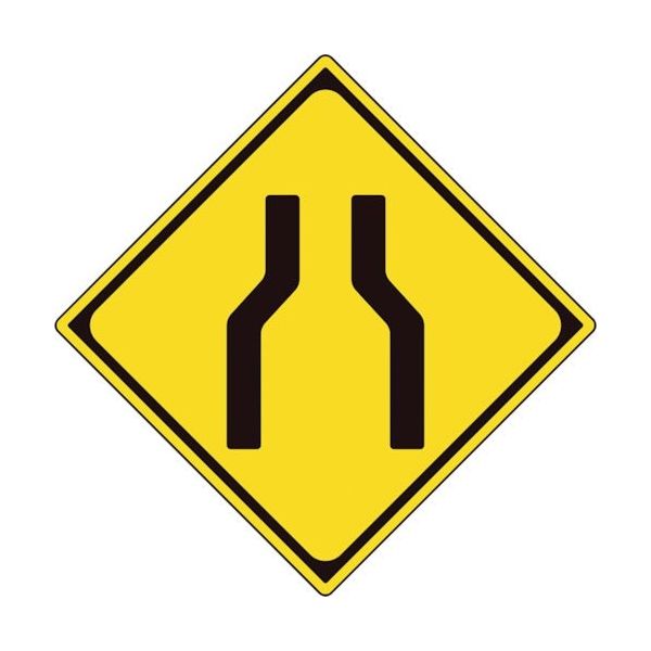 ユニット 道路標識(構内用) 警戒標識(212)幅員減少 894-46B 1枚 362-4602（直送品）