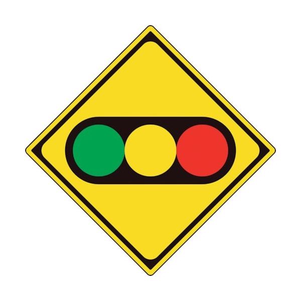 ユニット 道路標識(構内用) 警戒標識(208の2)信号機あり 894-41B 1枚 362-4605（直送品）