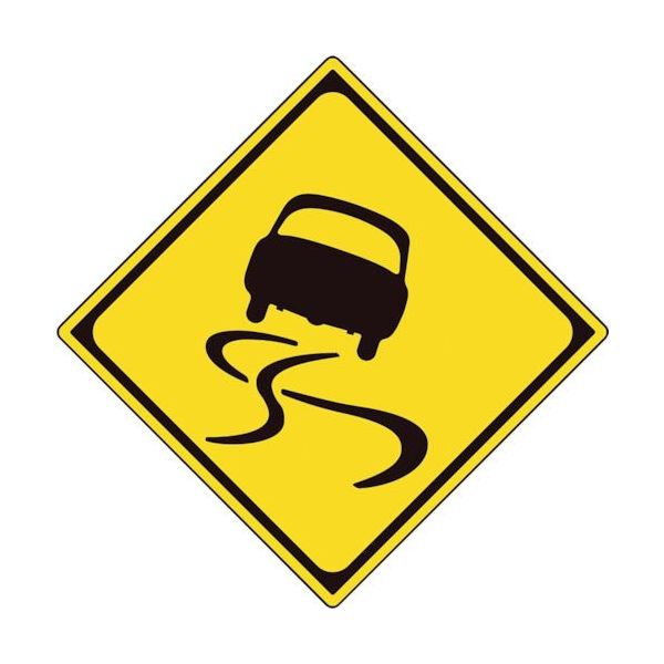 ユニット 道路標識(構内用) 警戒標識(209)すべりやすい 894-42B 1枚 362-4608（直送品）