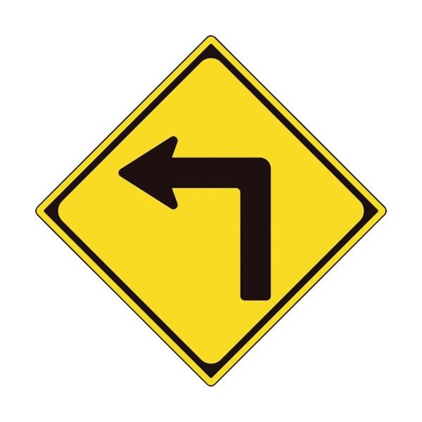 ユニット 道路標識(構内用) 警戒標識(203)左方屈折あり 894-36LB 1枚 362-4610（直送品）