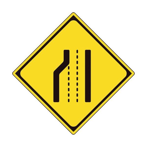 ユニット 道路標識(構内用) 警戒標識(211)車線数減少 894-45B 1枚 362-4615（直送品）