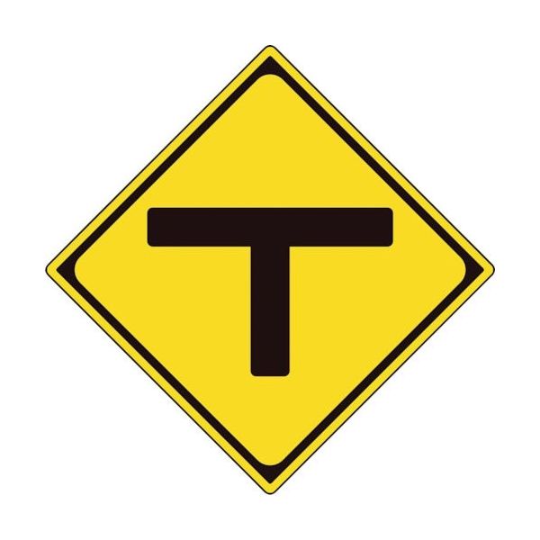 ユニット 道路標識(構内用) 警戒標識(201ーC)T型道路交差点 894-32B 1枚 362-4616（直送品）