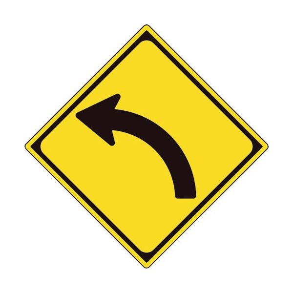 ユニット 道路標識(構内用) 警戒標識(202)左方屈曲あり 894-35LB 1枚 362-4619（直送品）