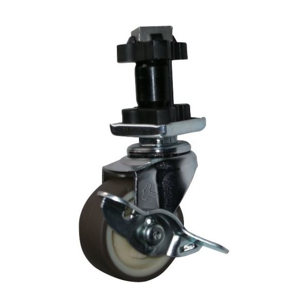 ハンマー パイプ差込み旋回式ウレタン車輪(ナイロンホイール)40mm 角32用 ストッパー付 4155EN-UR40 1個（直送品）