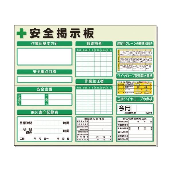 ユニット ◎安全掲示板法令許可票入横型緑地 313-910AG 1セット 167-7660（直送品）