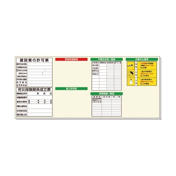 ユニット ◎土木用掲示板 313-909A 1セット 167-7661（直送品）