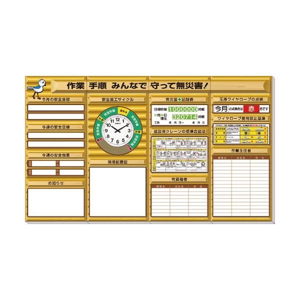 ユニット ◎安全掲示板(大)ログハウスタイプ 313-901A 1セット 167-7693（直送品）