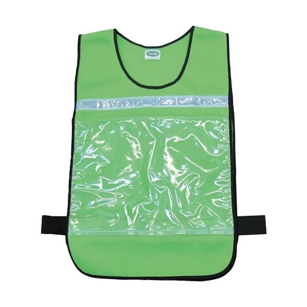 日本緑十字社 緑十字 差し込み式メッシュベスト 緑 MPZー200G フリーサイズ 腹囲調節可 両面表示 237241 1着（直送品）