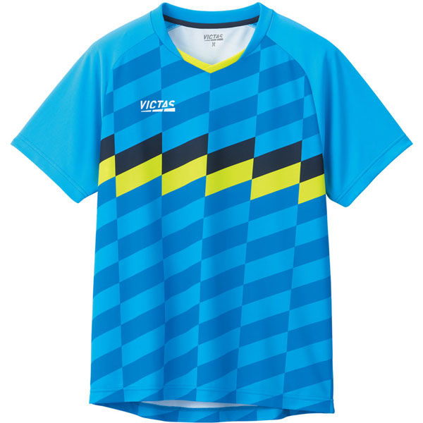 VICTAS（ヴィクタス) 卓球 ゲームシャツ チェッカーラインゲームシャツ 2XS ＴＱ 612111 1枚（直送品）
