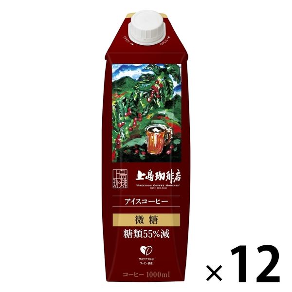 UCC上島珈琲 上島珈琲店 アイスコーヒー 微糖 1000ml 1箱（12本入