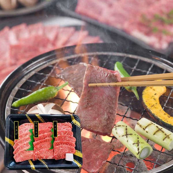 【桐箱入りギフトカード】御歳暮熨斗　年末の贈り物に　神戸牛焼肉 希少部位 360g(ミスジ・ウワミスジ・クリ各120g)　専用紙袋付き（直送品）