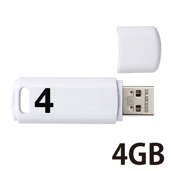 USBメモリ 4GB USB2.0 シンプル キャップ式 ホワイト セキュリティ機能対応 MF-ABPU204GWH エレコム 5個  オリジナル