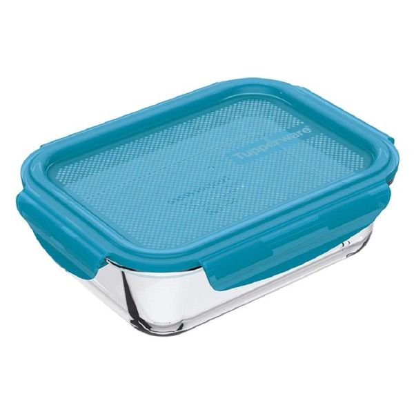 Tupperware タッパーウェア プレミアグラス コンテナー １Ｌ ブルー B0166 1個（直送品） - アスクル