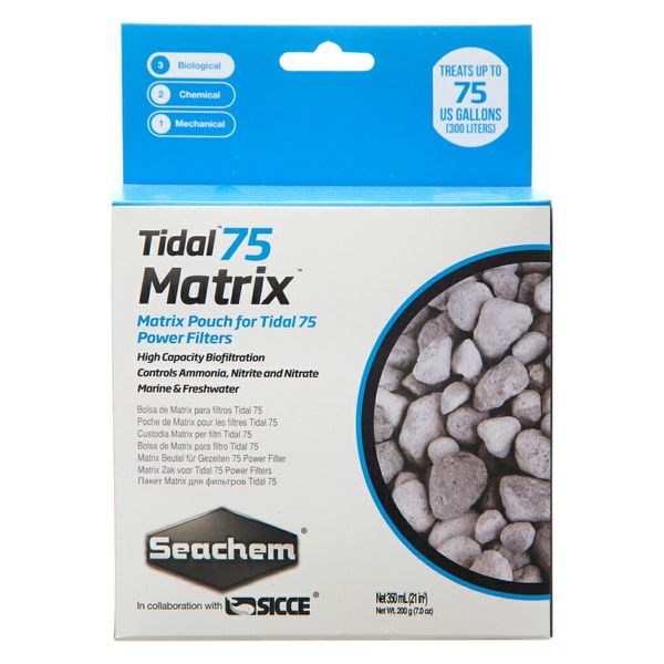 Seachem シーケム 外掛けフィルター　Ｔｉｄａｌ　７５用　Ｍａｔｒｉｘ　３５０ｍｌ（ネット入り） 258780 1個（直送品）