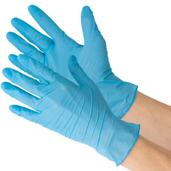 ユニワールド 粉なしニトリルゴム手袋 ブルー M(1箱100枚入