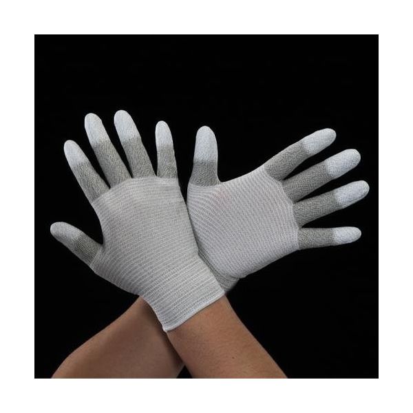 エスコ [S] 手袋(制電・ナイロン、ポリエステル指先コート/10双) EA354GC-6B 1袋(10双)（直送品）
