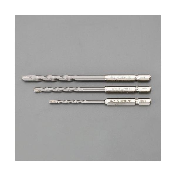 【コトリ】エンビロン３点セット エスコ 3.4mm/3本組 コンクリート用ドリル(六角軸) EA811AX-31 1