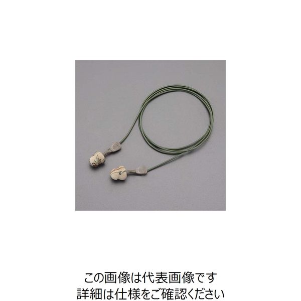 エスコ 耳栓(カモフラージュ/クリップコード付) EA800VH-34 1セット(40組)（直送品）