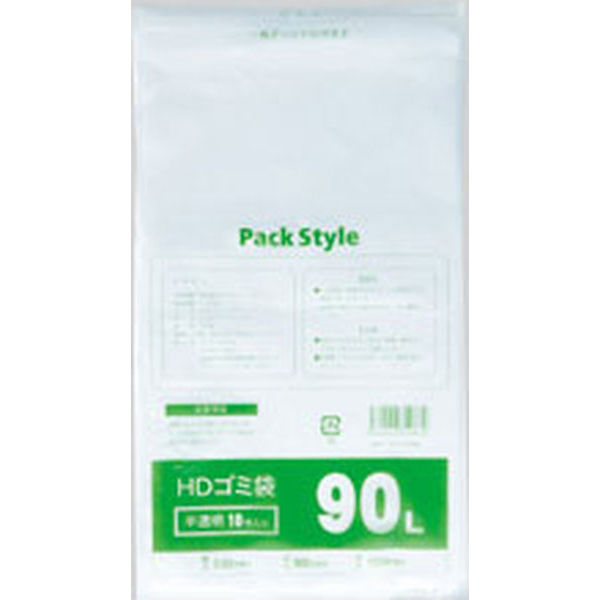 パックスタイル PS ゴミ袋 H-4 020-90L 半透明 00427546 1包(10枚)（直送品）