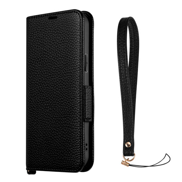 hide　ソリューションブラック 新品 MSソリューションズ iPhone 14 Plus 本革風フラップケース