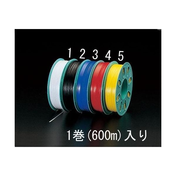 エスコ 4.0mmx600m ビニタイ(PVC製/赤) EA475VA-4 1巻（直送品）