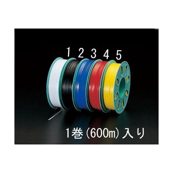 エスコ 4.0mmx600m ビニタイ(PVC製/黄) EA475VA-5 1巻（直送品）