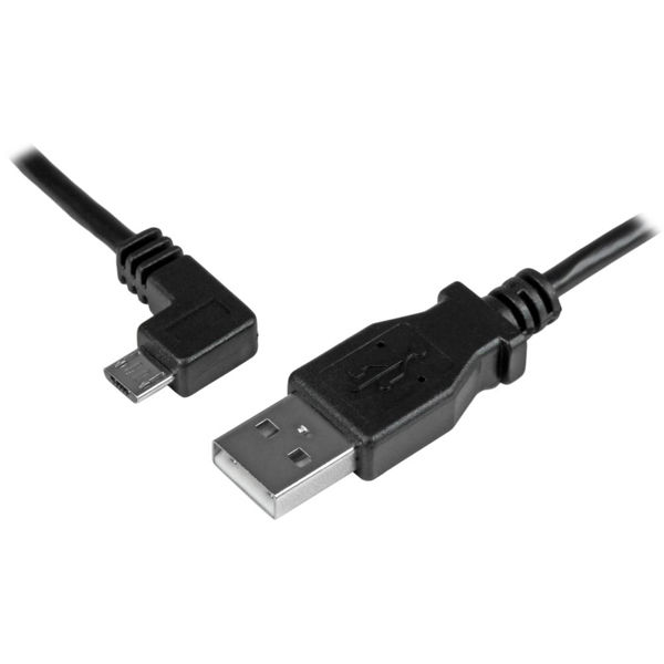Startech.com L型左向きMicro-USBスマホ充電ケーブル　0.5m USBAUB50CMLA 1セット（5個）