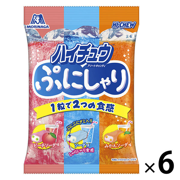 ぷにしゃりハイチュウアソート 6袋 森永製菓 ソフトキャンディ