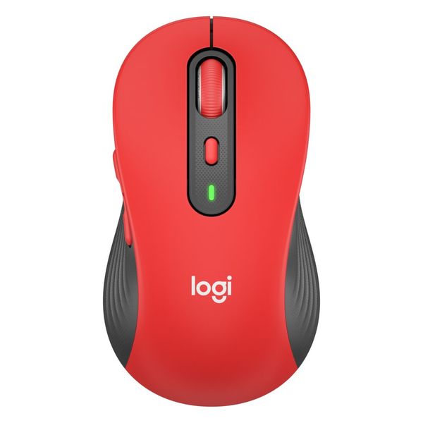 ロジクール（Logicool） 無線（ワイヤレス）マウス M750 レッド 6ボタン 静音タイプ Lサイズ デバイス切替対応 - アスクル