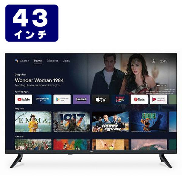 ユニテク 43インチ　チューナーレスAndroid　TVモニタ K4300USG-E 1台（直送品）