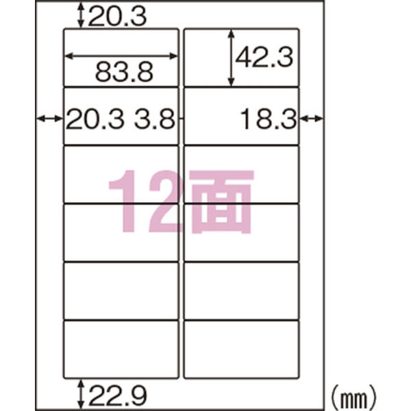 ヒサゴ エコノミーラベル１２面 ELM007S 1袋