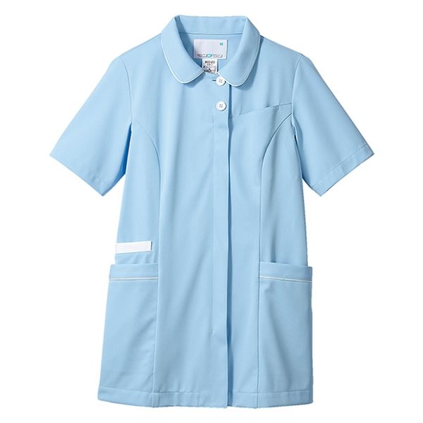 住商モンブラン ナースジャケット 半袖 サックス/白 M MN500-2101 1枚　白衣（直送品）