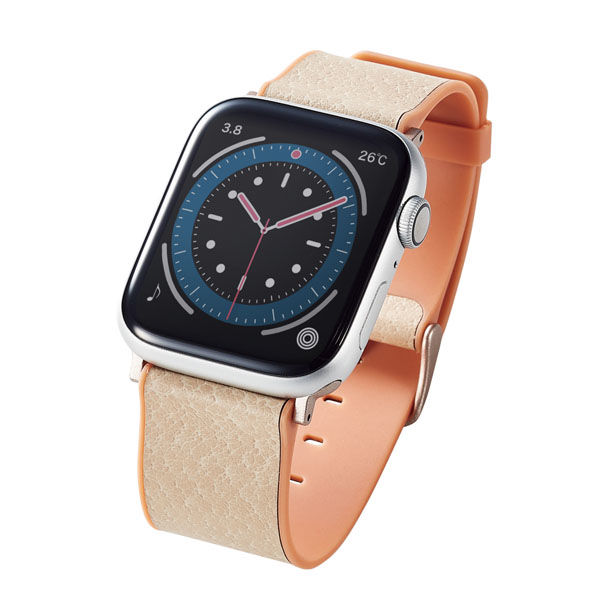 Apple Watch マグネット式 PUレザーバンド ベルト オレンジ - 時計
