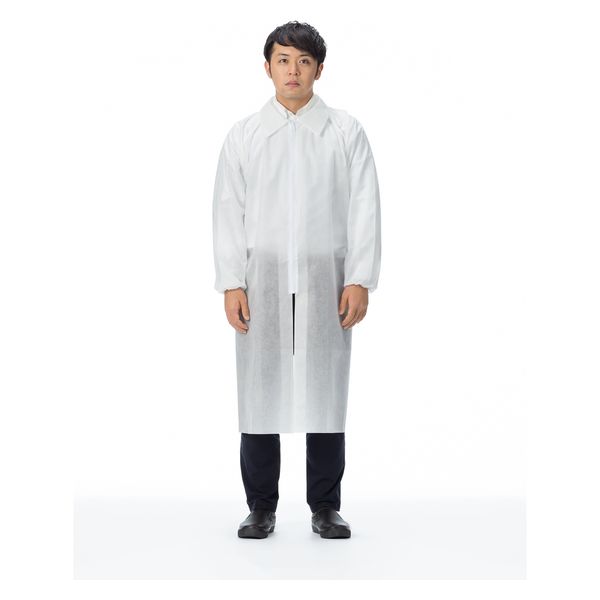 【使い捨て白衣】 川西工業 「現場のチカラ」 使いきり不織布白衣 ホワイトM 1袋（10着入）  オリジナル