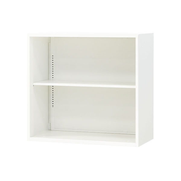 ネットフォース イーセンブリー オープン書庫 2段 幅800×高さ750mm NF-EA-8040-2N-AW-WH 1台（直送品）