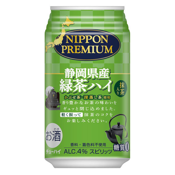 合同酒精 NIPPON PREMIUM 静岡県産緑茶ハイ 350ml×24 450643 1ケース（直送品）