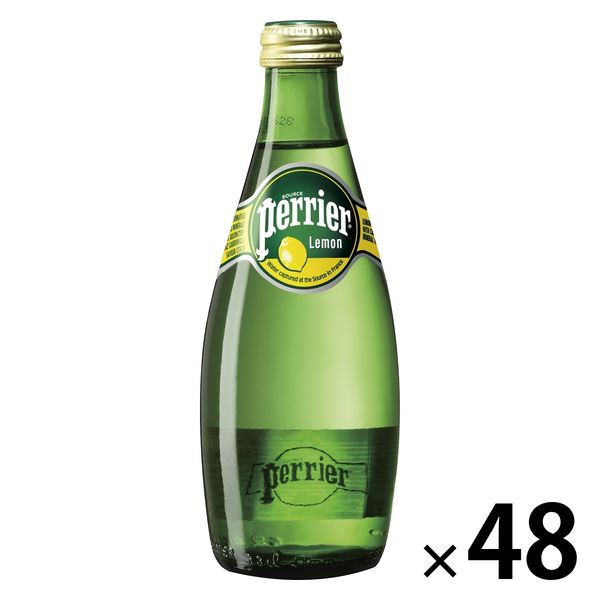 日仏貿易 ペリエ 炭酸入りナチュラルウォーター レモン 330ml 瓶 1セット（48本）