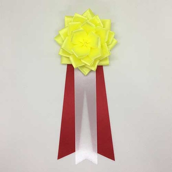 渡辺徽章 徽章リボン 中リボンバラ 黄 WK-BMY 3個（直送品）