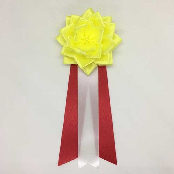 渡辺徽章 徽章リボン 小リボンバラ 黄 WK-BSY 3個（直送品）