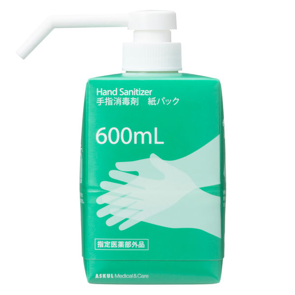 手指消毒剤 紙パック ポンプ付き 本体 600mL  1本 オリジナル