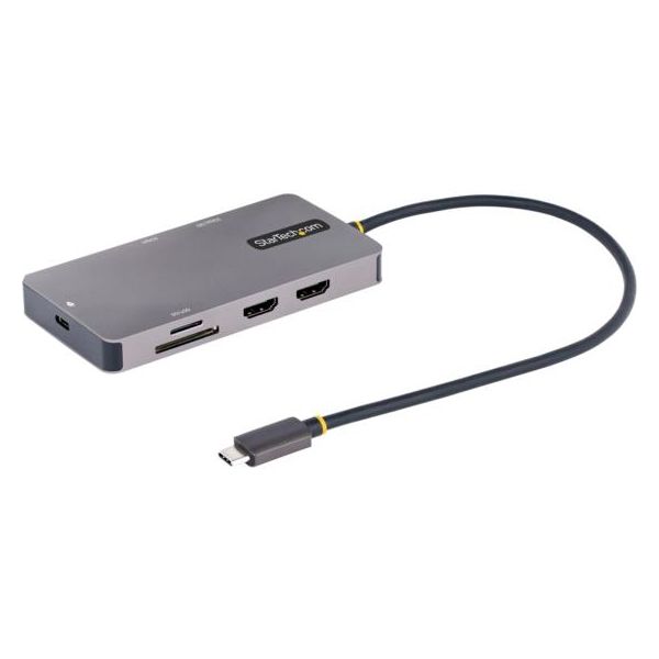 ドッキングステーション Type-C接続 HDMI×2 GbE USB-C USB-A×2 microSD 