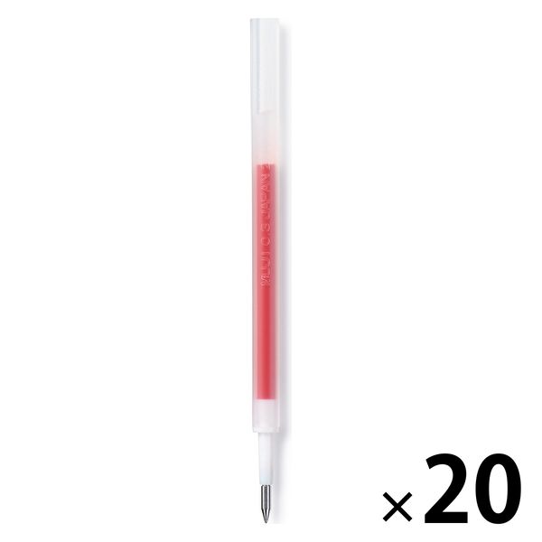 無印良品 替芯 さらさら描けるゲルインキボールペン 0.3mm 赤 1セット（20本） 良品計画